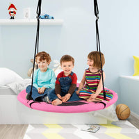 100cm Kids Detachable Hanging Tree Swing Tent, 2 in 1 Design Flying Swing & Nest swing Chair for Having Fun, Pink