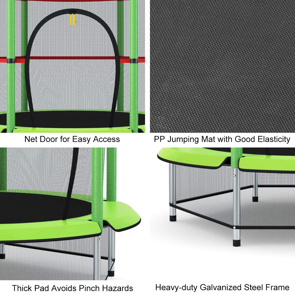 Kid Round Trampoline, 4.5ft Children Outdoor & Indoor Jumping Bed