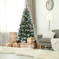 Christmas Tree, 1.5/1.8/2.1M Snow Flocked Artificial Xmas Tree