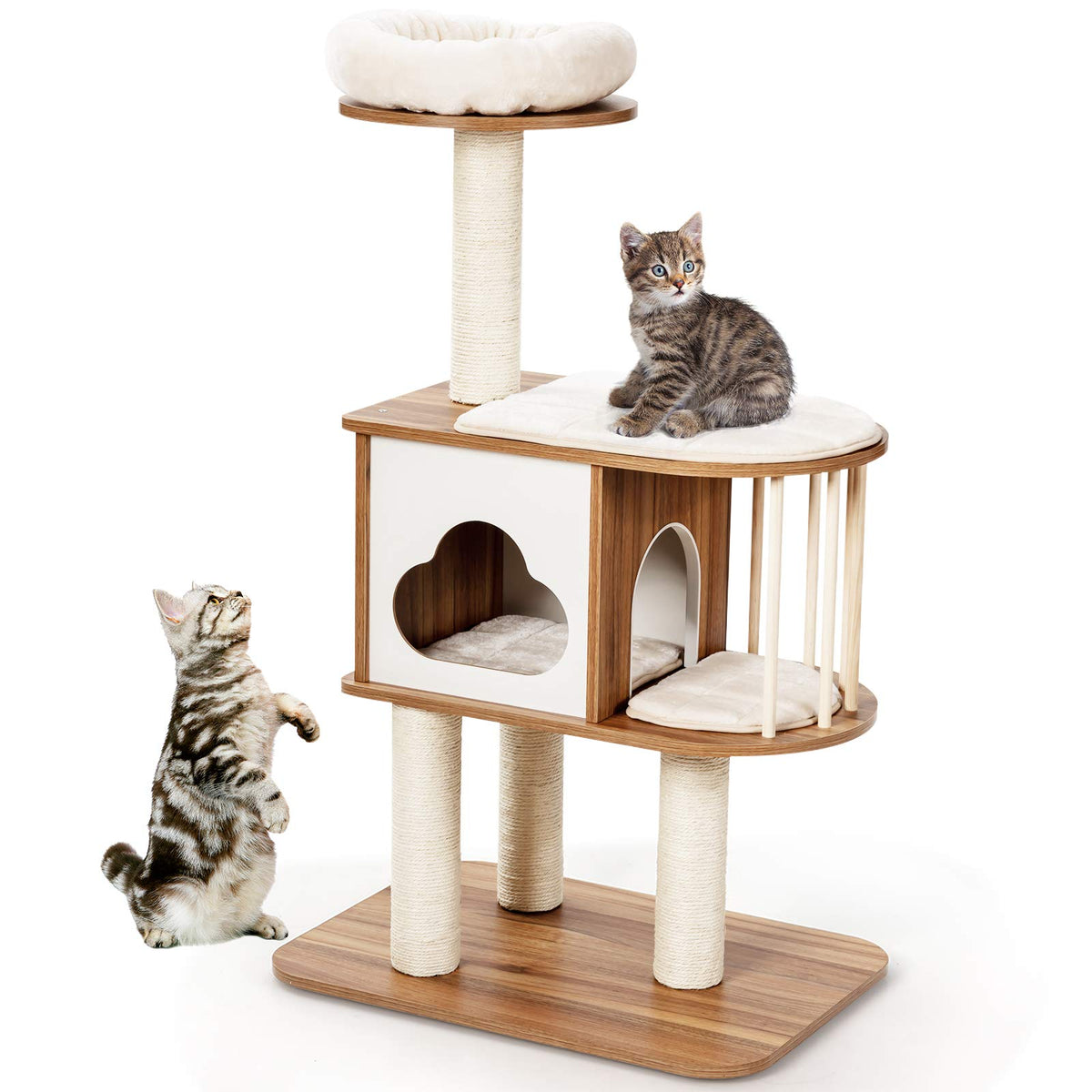 Cat Tree, Cat Acitivity Center, with Durable Material, Square-Shaped Scratching-Posts, Sisal Scratching Posts