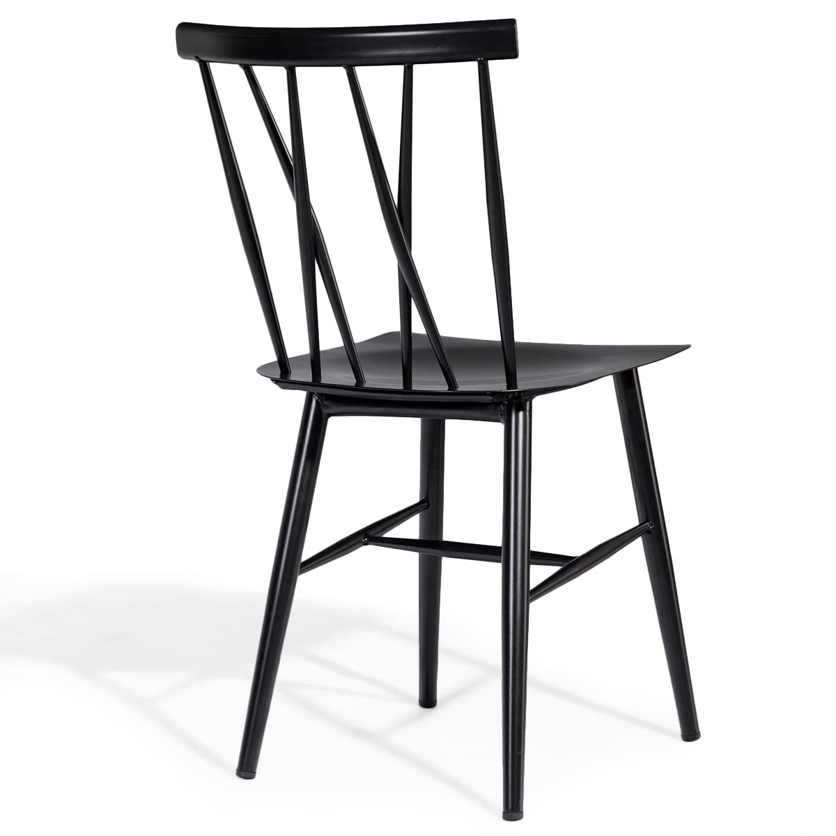 Giantex Set of 2 Steel Dining Chairs, Black Counter Height Chairs