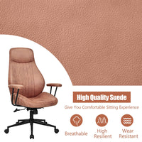 Giantex Ergonomic Office Chair, Suede Fabric Executive Chair w/ High Backrest