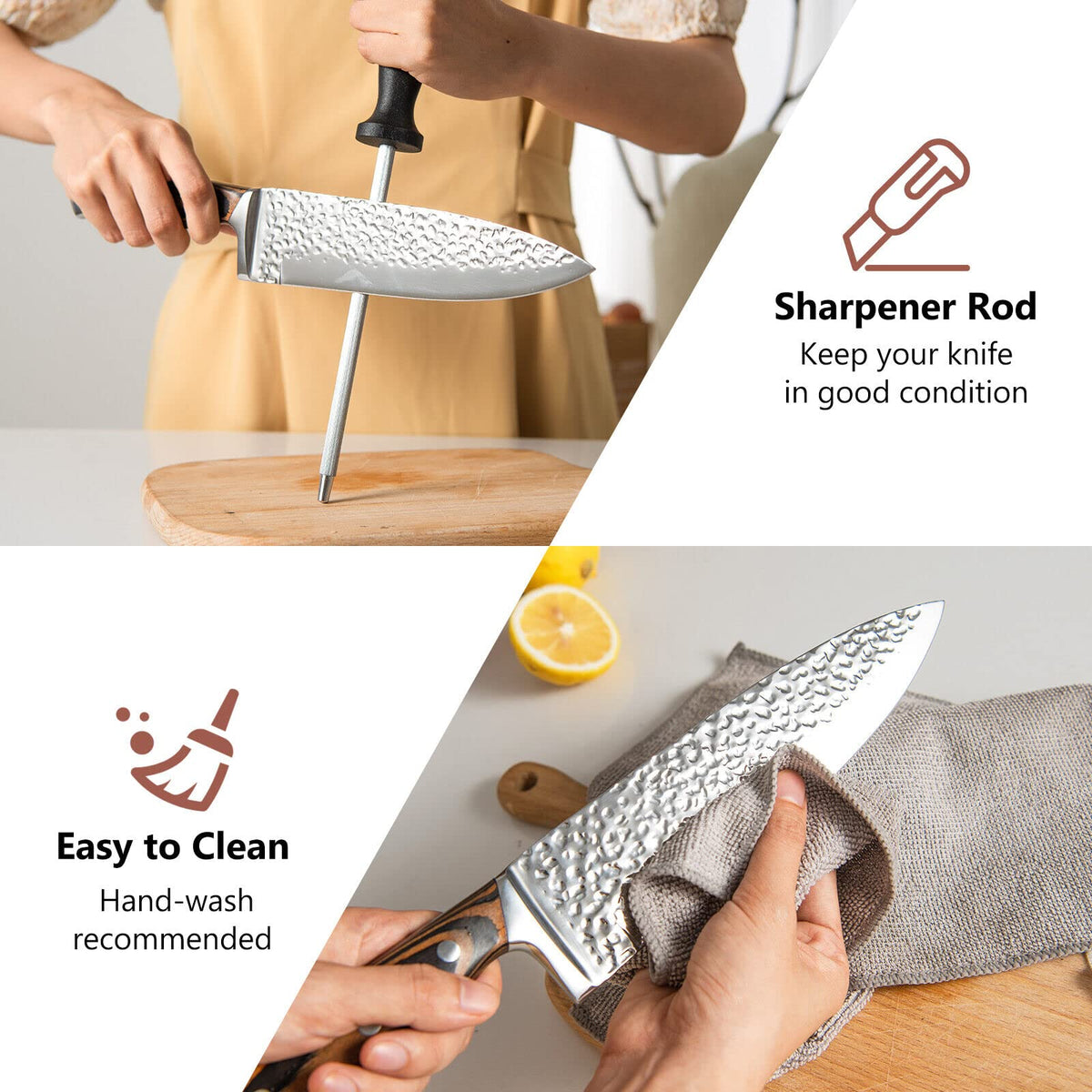 Giantex 15Pcs Kitchen Knife Set with Wooden Block, Chef Knife Block Se –  Giantex.au
