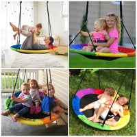 100CM/40" Waterproof Flying Saucer Tree Swing Set, Indoor Outdoor Round Swing Toy for Kids, 300KG Capacity