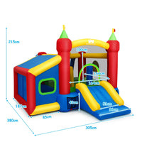 Inflatable Bounce House, Kids Jumping Castle Bouncer w/Slide, Dart Board