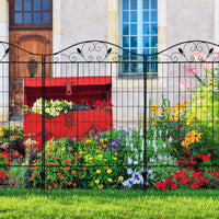 Giantex Folding Garden Fence, 4 Decorative Fencing Panels, Heavy Duty Edging Fence, 143.5cm x 448cm