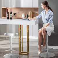 Giantex Adjustable Swivel Bar Stool, Backless Counter Chair Barstool w/Footrest & Non-Marking Base