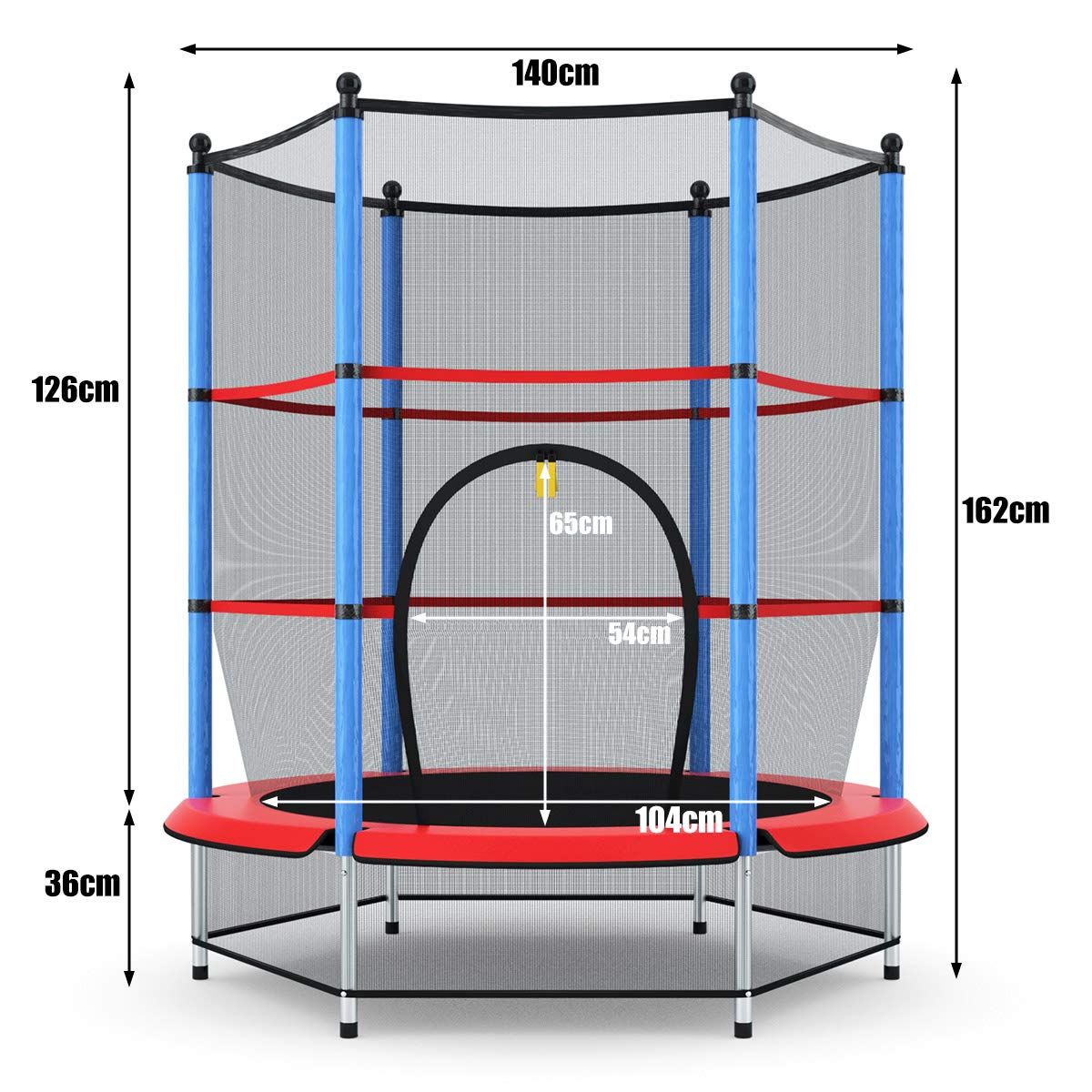 Kid Round Trampoline, 4.5ft Children Outdoor & Indoor Jumping Bed