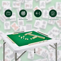 Giantex 4-Player Mahjong Game Table Foldable Mahjong Table with Iron Frame