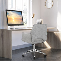 Giantex Upholstered Home Office Chair, Modern Mid Back Desk Chair